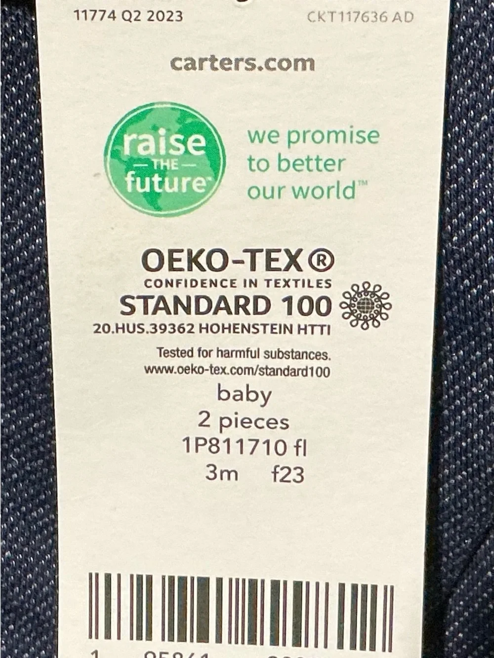 Carter's Navy Denim-Look Baby 2-Pack